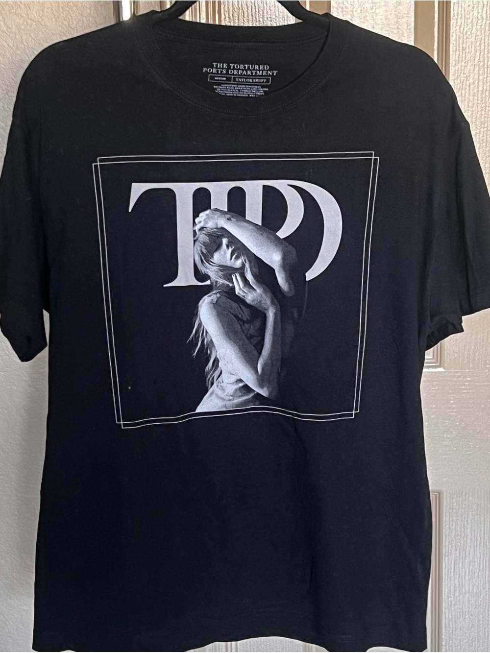 Taylor Swift Black Graphic Short Sleeve Tee with Monochrome Photo